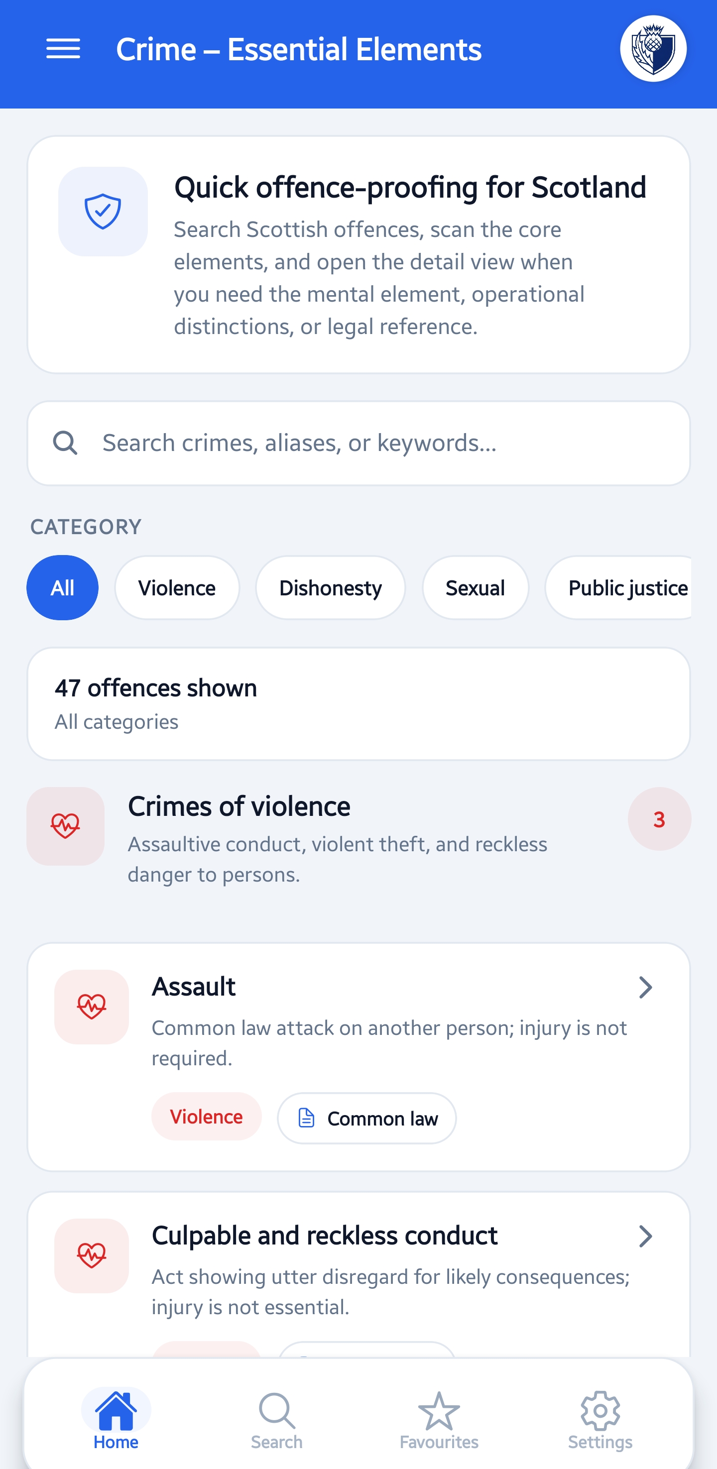 PS Handbook Crime Essential Elements screenshot