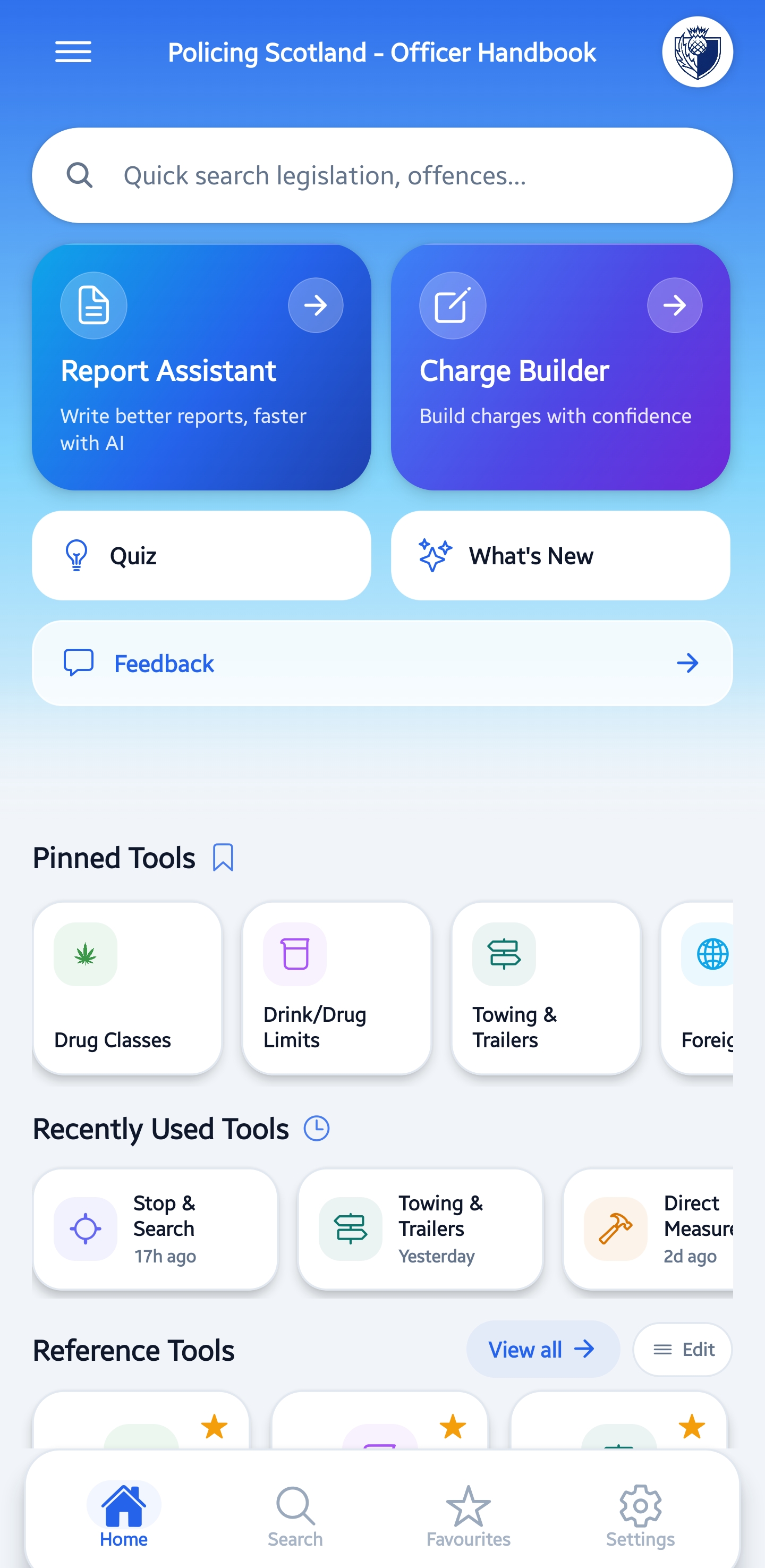 PS Handbook home dashboard screenshot